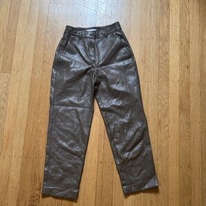 Aritzia Babaton Command Faux Leather Pant Shitake